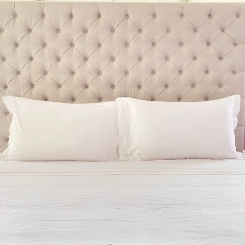 ผ้าคอตตอน 100% ทอเรียบขาวโครงสร้างการทอ 220-500 เส้น